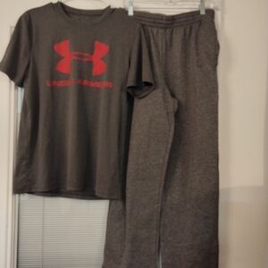 Under Armour Kids Pajamas Set - Gray and Red 2 For 8